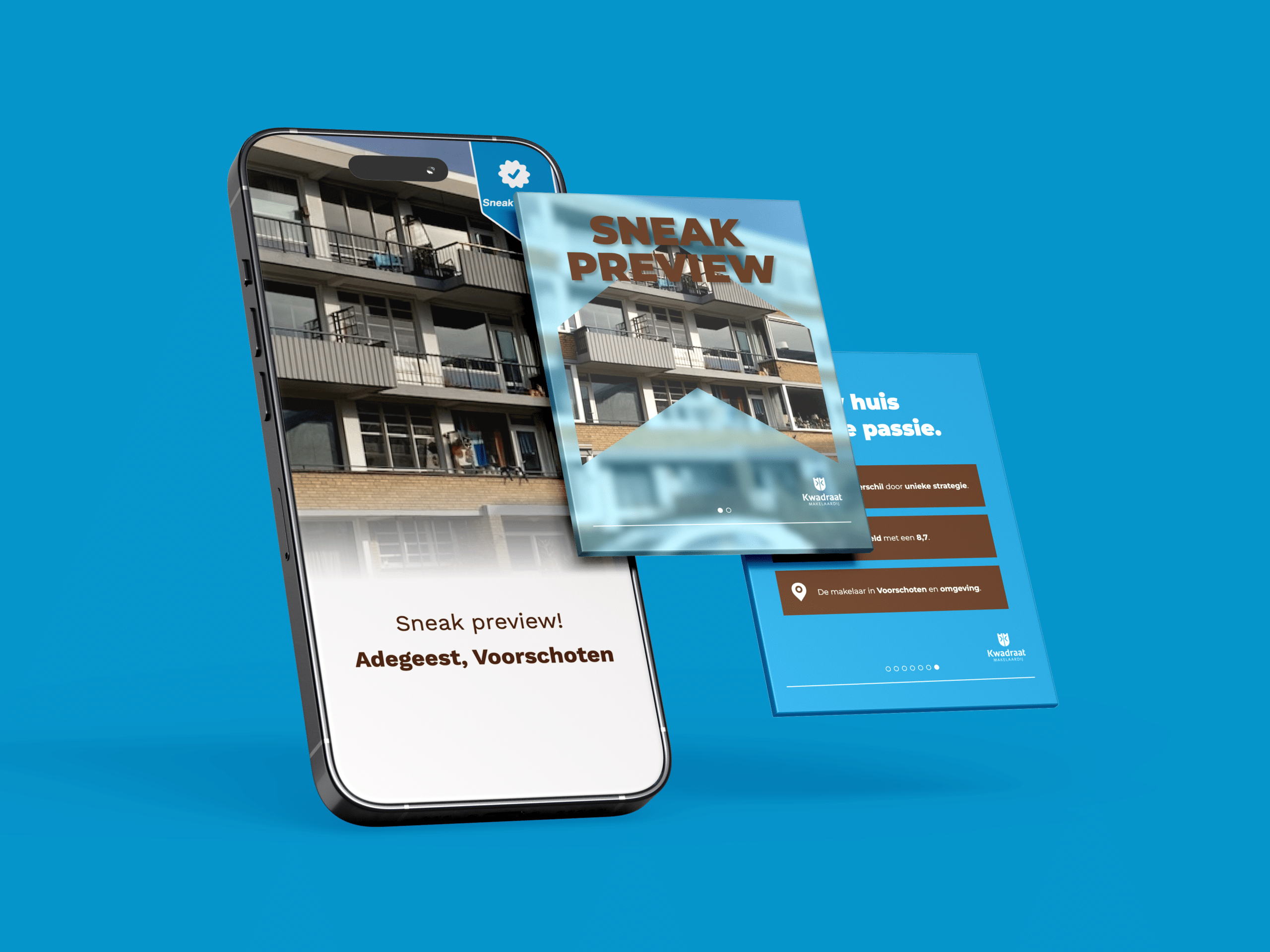 Voorbeeld van de Sneak Preview presenatie op social media